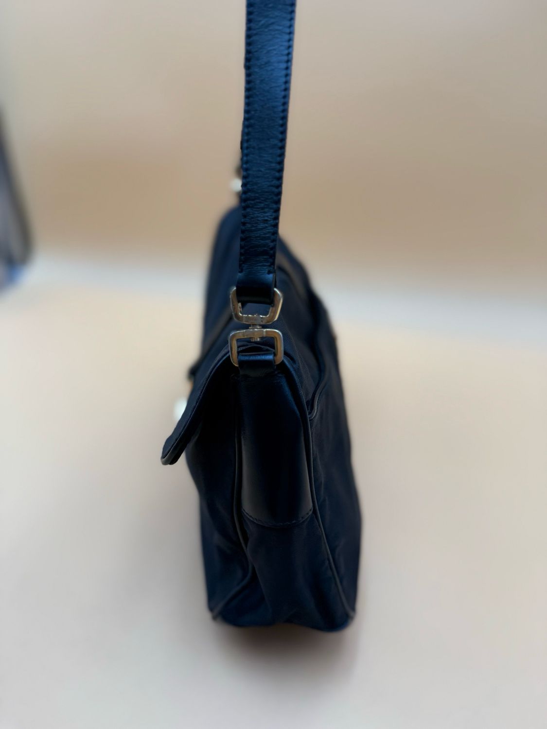 Prada Hobo Shoulder Nylon Tessuto Black Triangle Logo