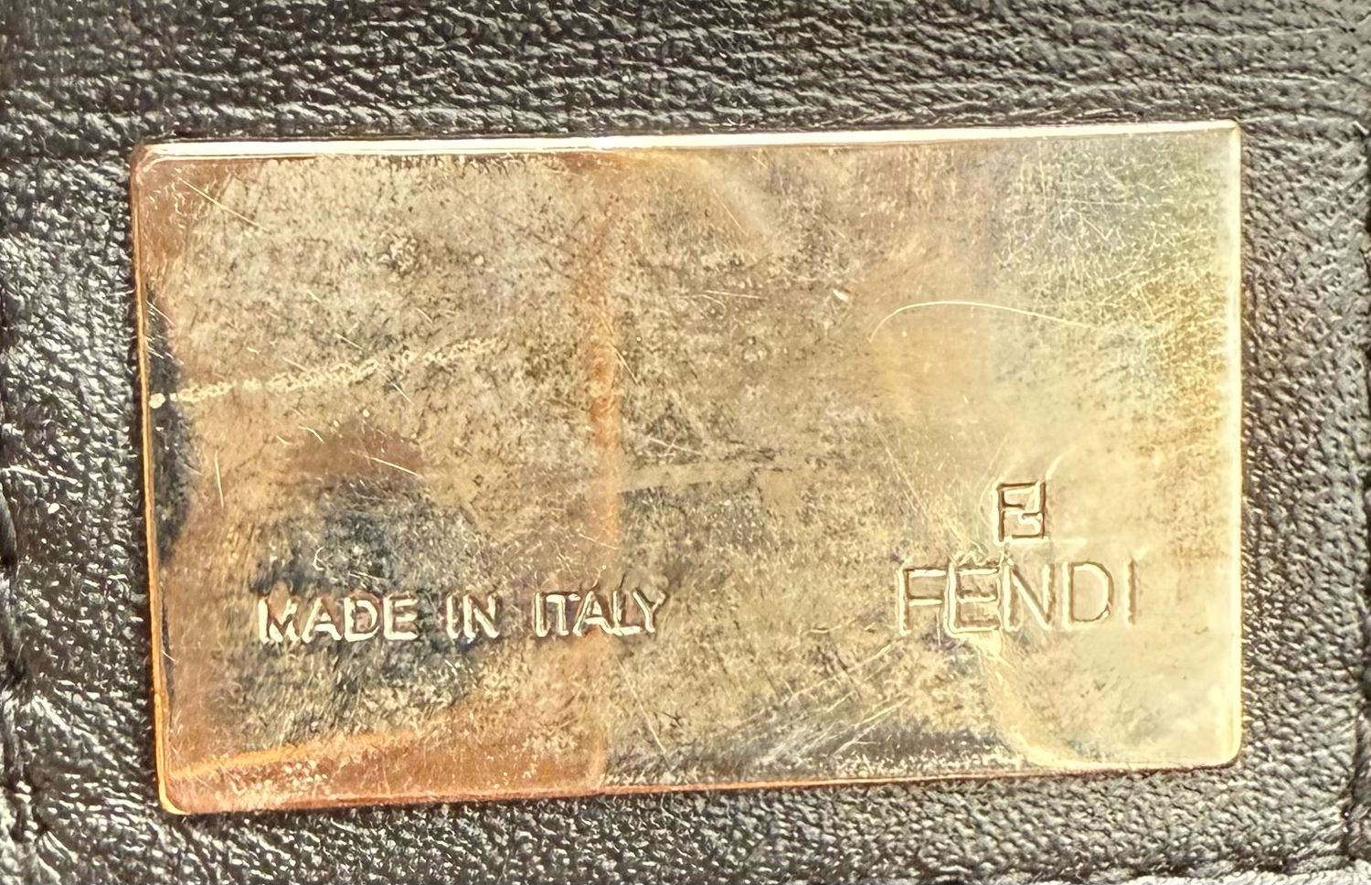 Fendi Zucca Baguette Double Flap Hobo Shoulder Black