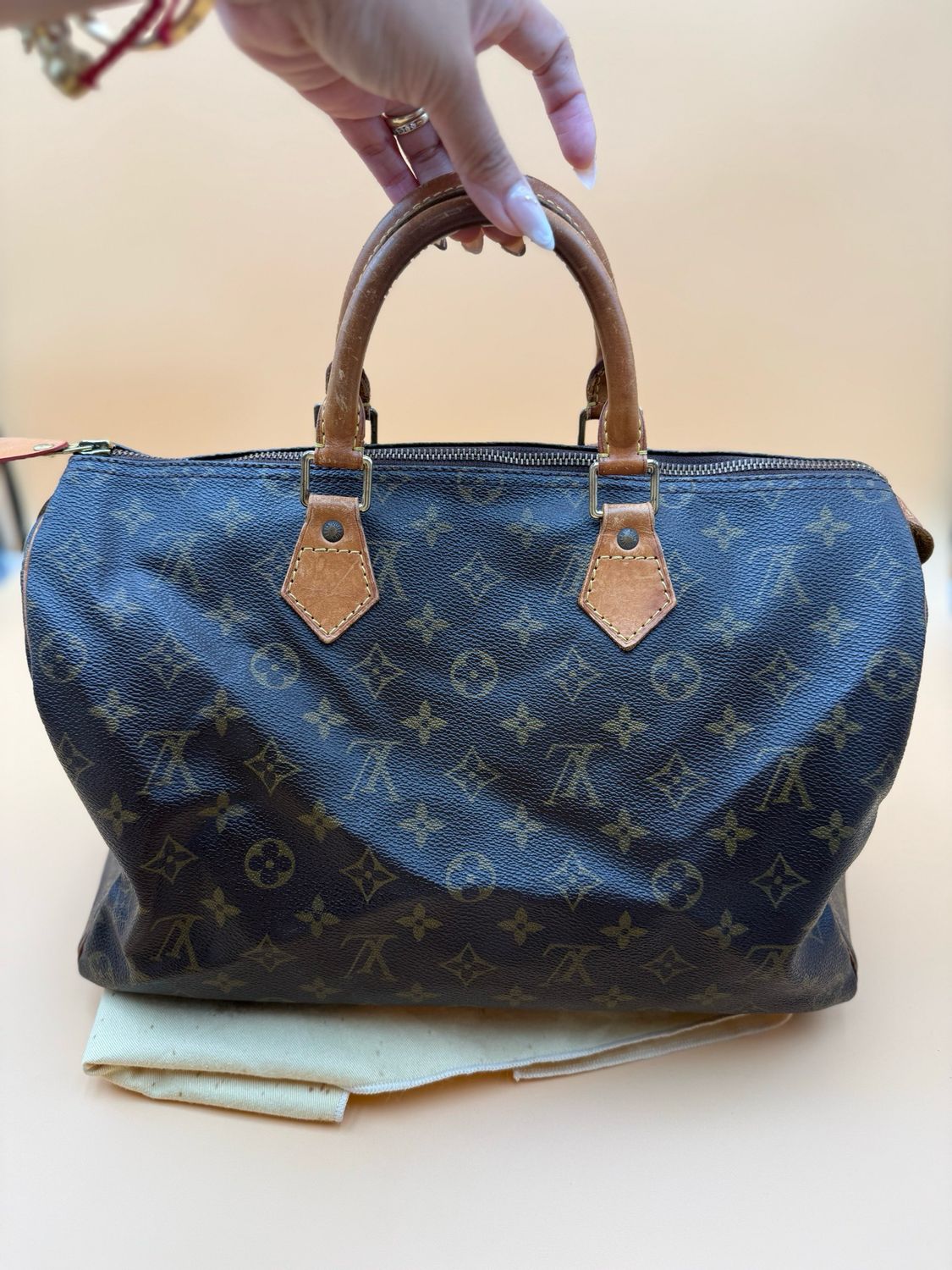 Louis Vuitton Monogram Speedy 35 Boston Satchel Top Handle 