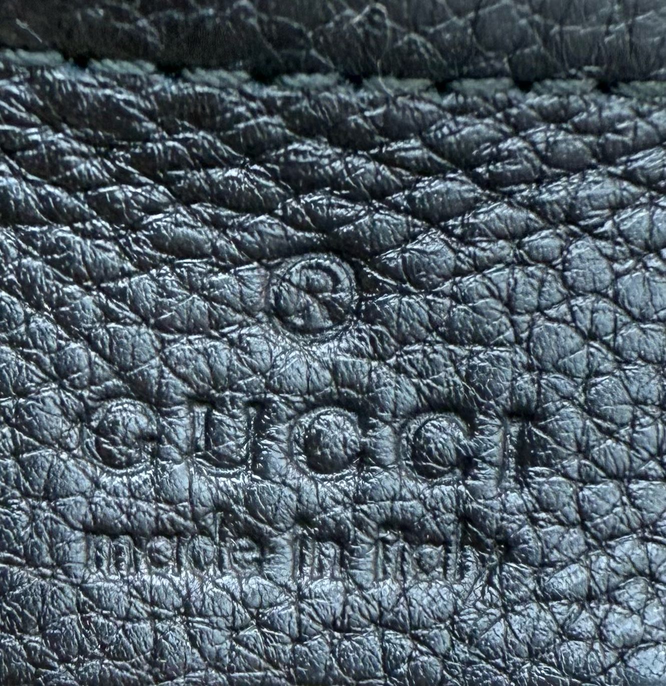 Gucci Soho Pebbled Calfskin Tote Shoulder Bag Black