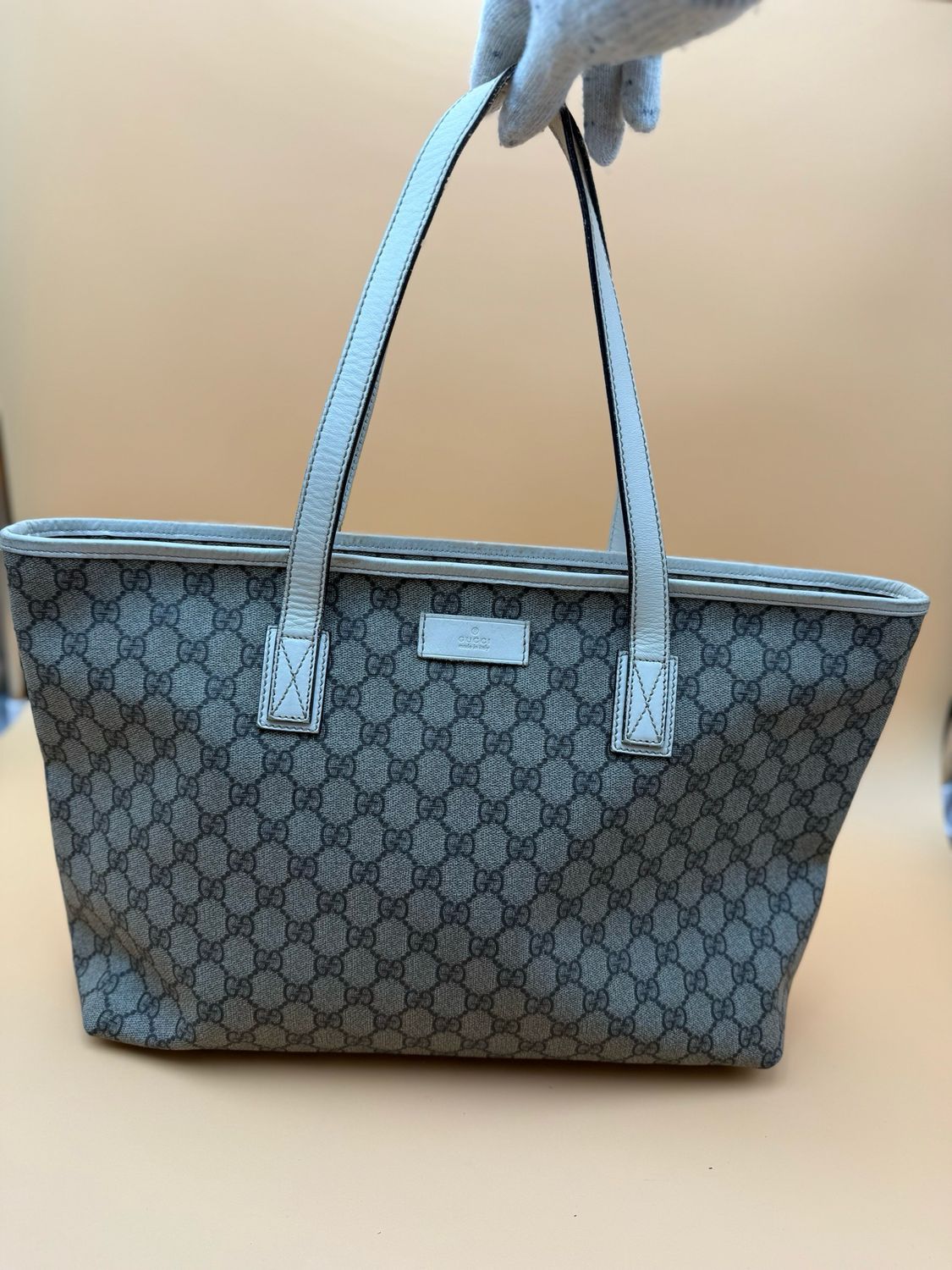 Gucci Supreme Tote Coated Canvas Large Zipper