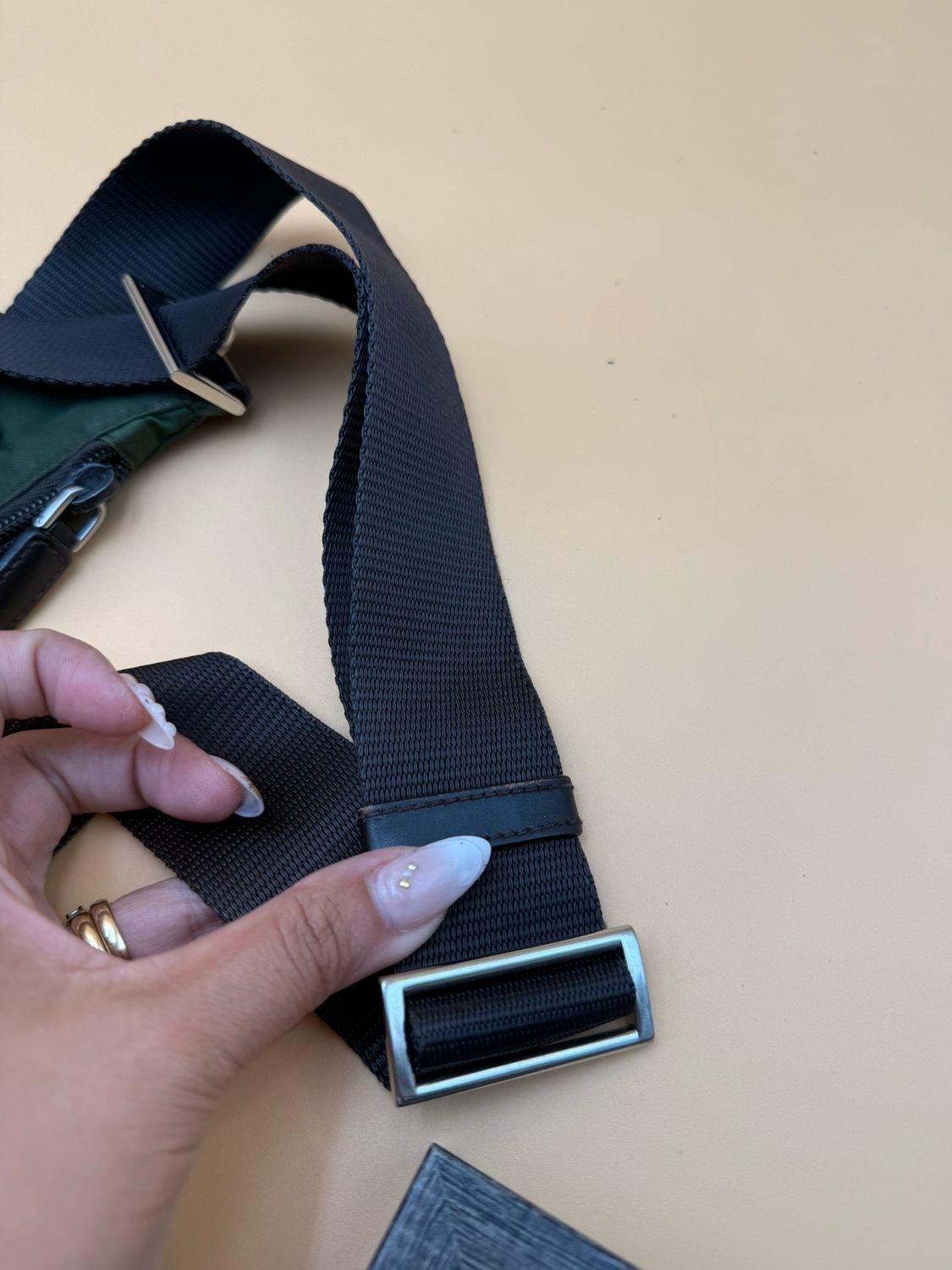 Prada Nylon Vela Messenger Crossbody Green 