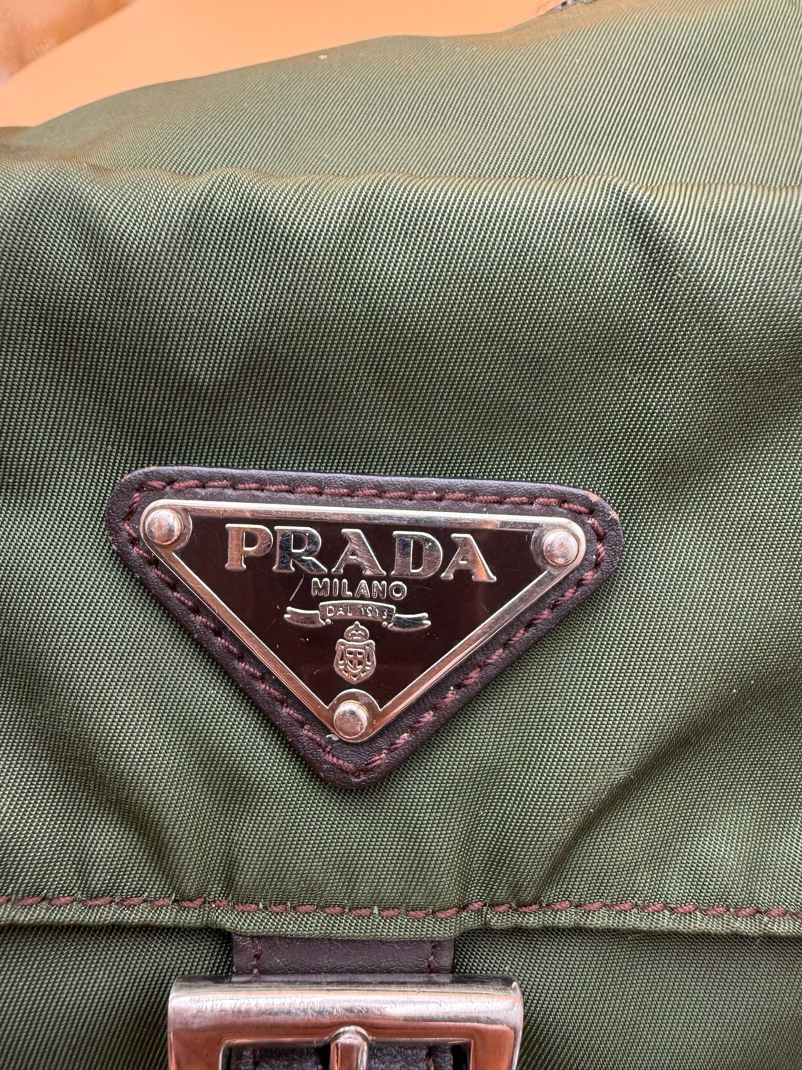 Prada Nylon Vela Messenger Crossbody Green 