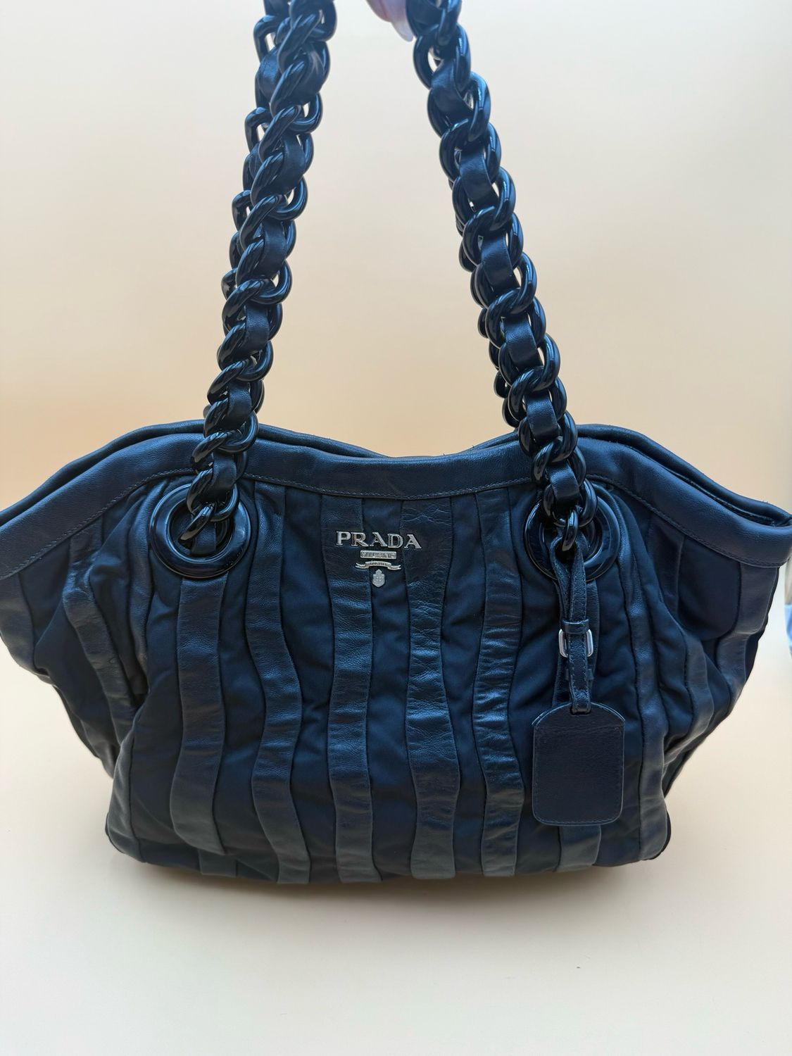 Prada Nappa Tessuto Waves Tote Shoulder Bag