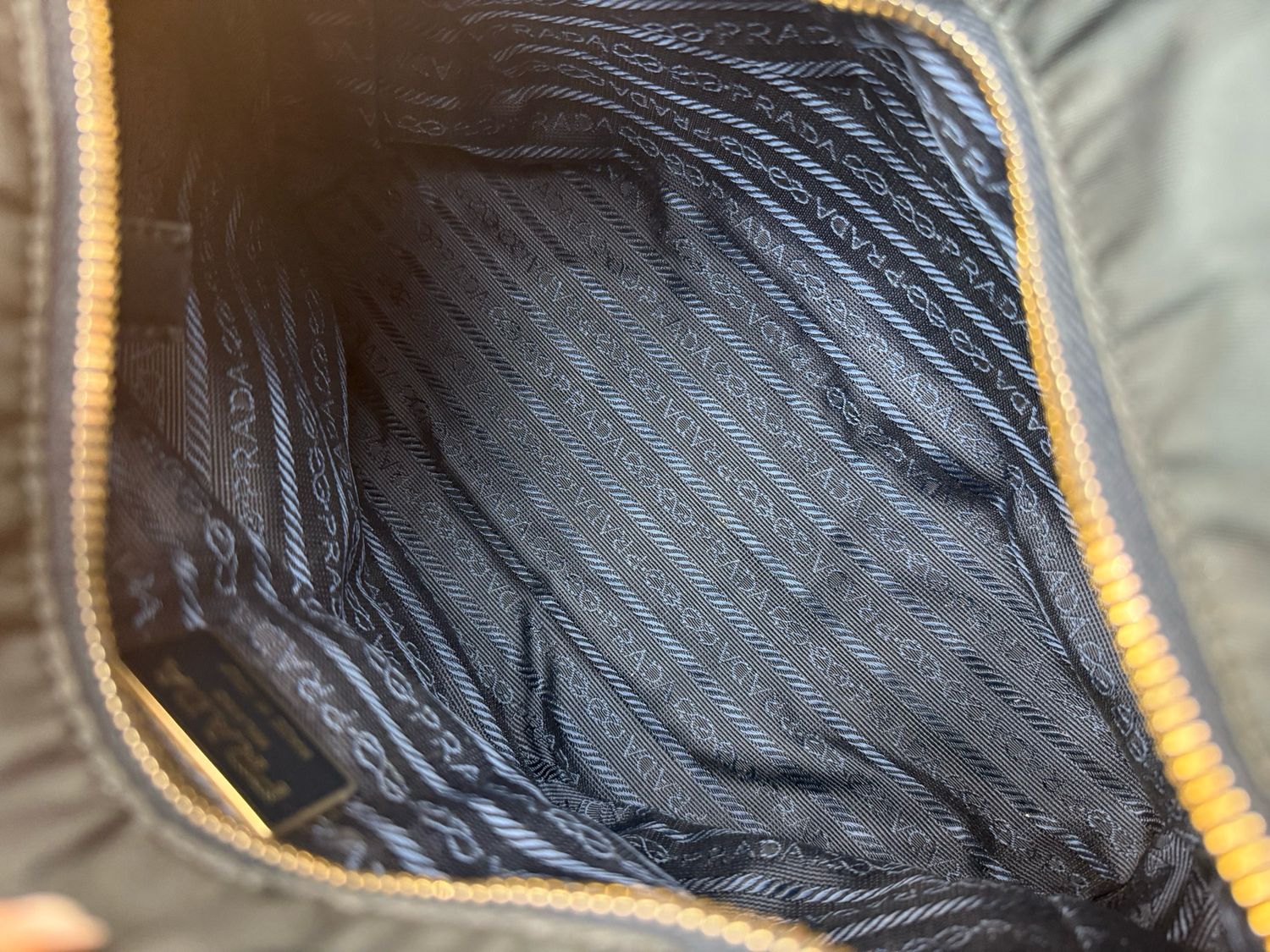 Prada Catena Tessuto Nylon Long Chain Tote Shoulder Bag