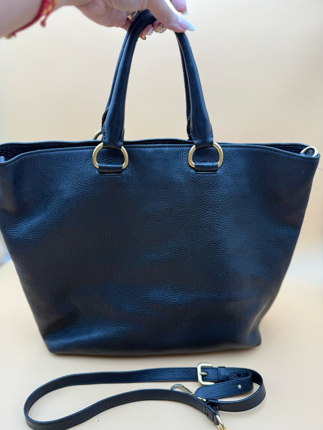 Prada Vitello Daino Shopper Tote Convertible Crossbody