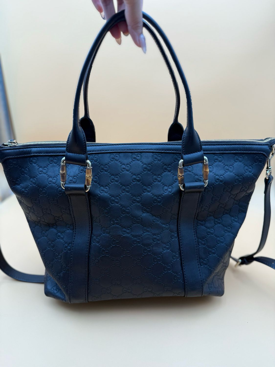 Gucci Bamboo Leather Guccissima Crossbody Messenger Sling