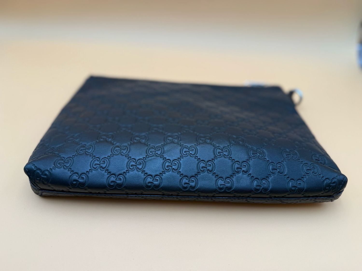 Gucci Monogram Leather Guccissima Clutch Bag