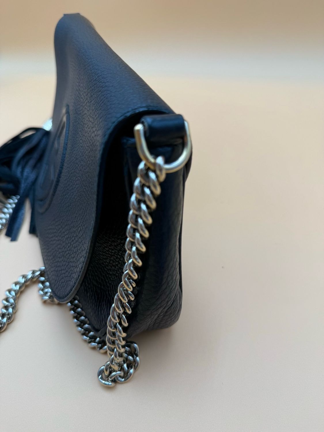 Gucci Soho Flap Pebbled Crossbody Chain Strap