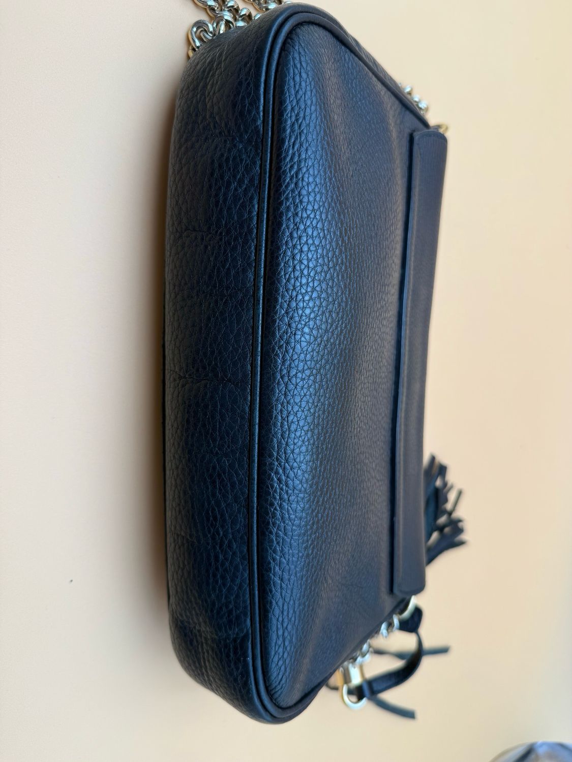 Gucci Soho Flap Pebbled Crossbody Chain Strap