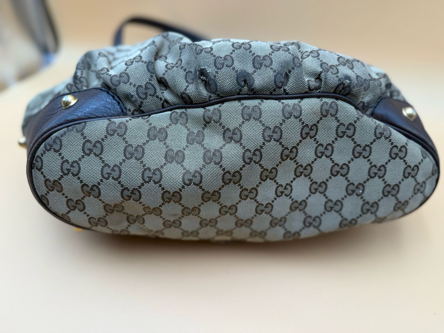 Gucci Monogram Canvas Jockey Tote Shoulder