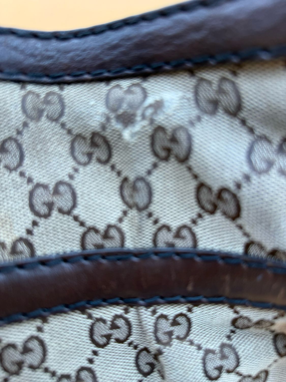 Gucci Monogram Canvas Jockey Tote Shoulder