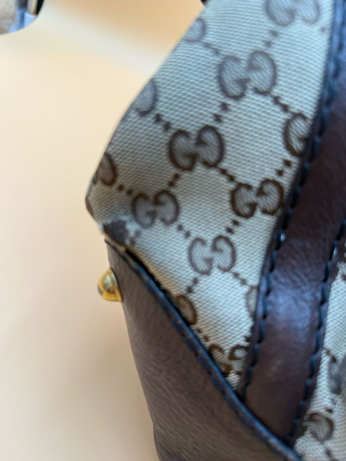 Gucci Monogram Canvas Jockey Tote Shoulder