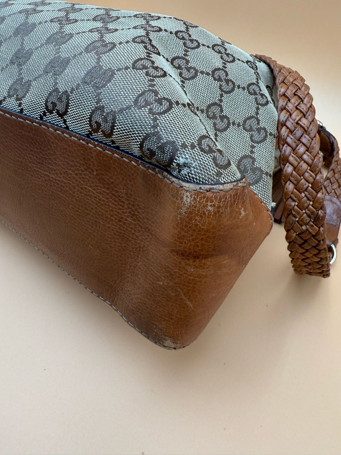Gucci Monogram Canvas Marrakech Shoulder Bag