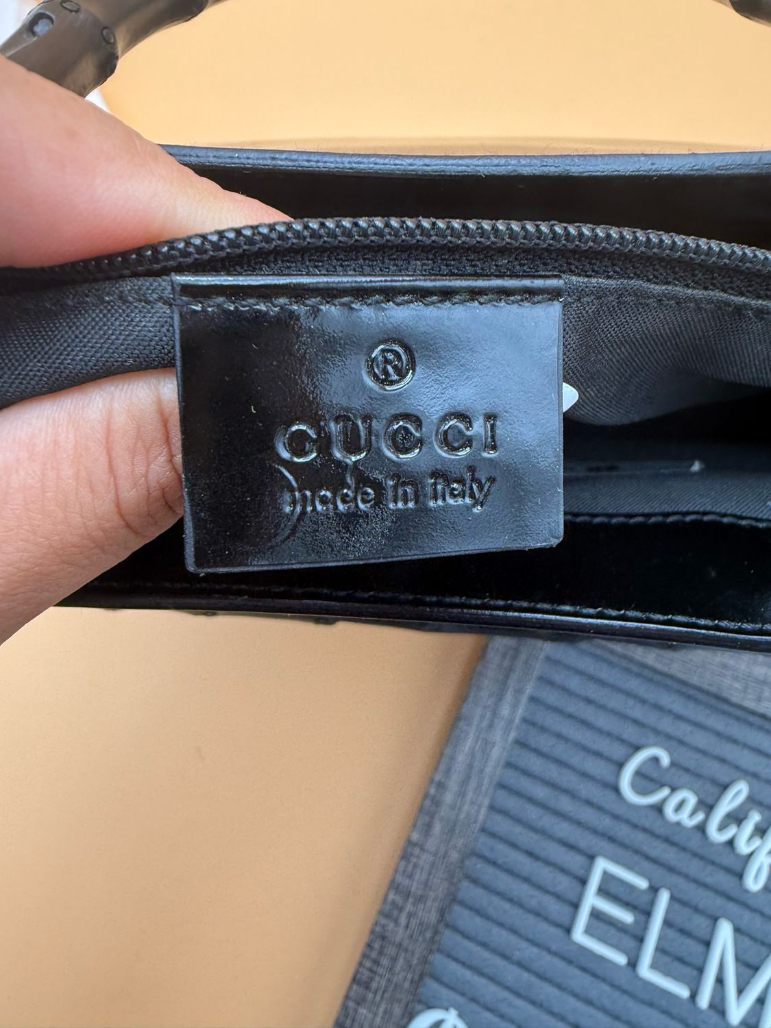 Gucci Bamboo Patent Top Handle Handbag Vernis Sac