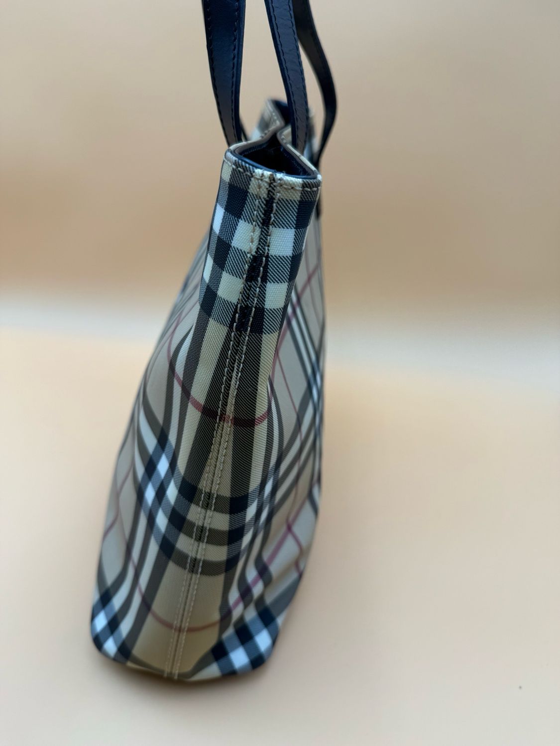 Burberry Haymarket Check Square Bag Open Tote