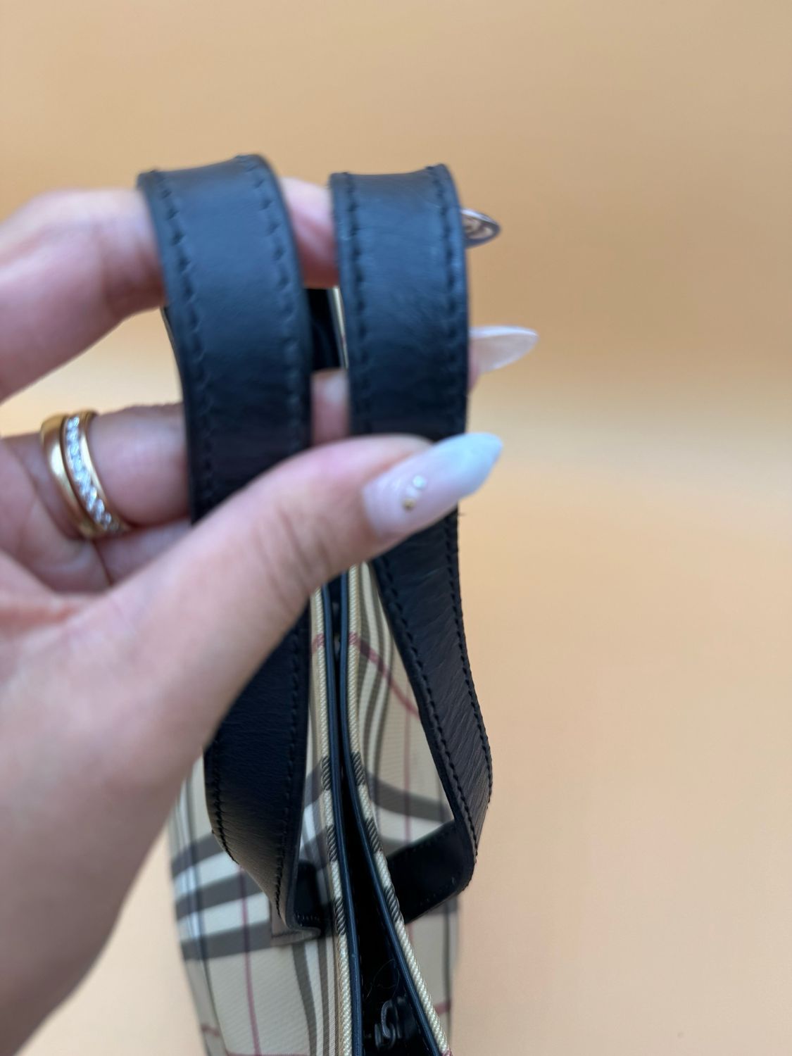 Burberry Haymarket Check Square Bag Open Tote