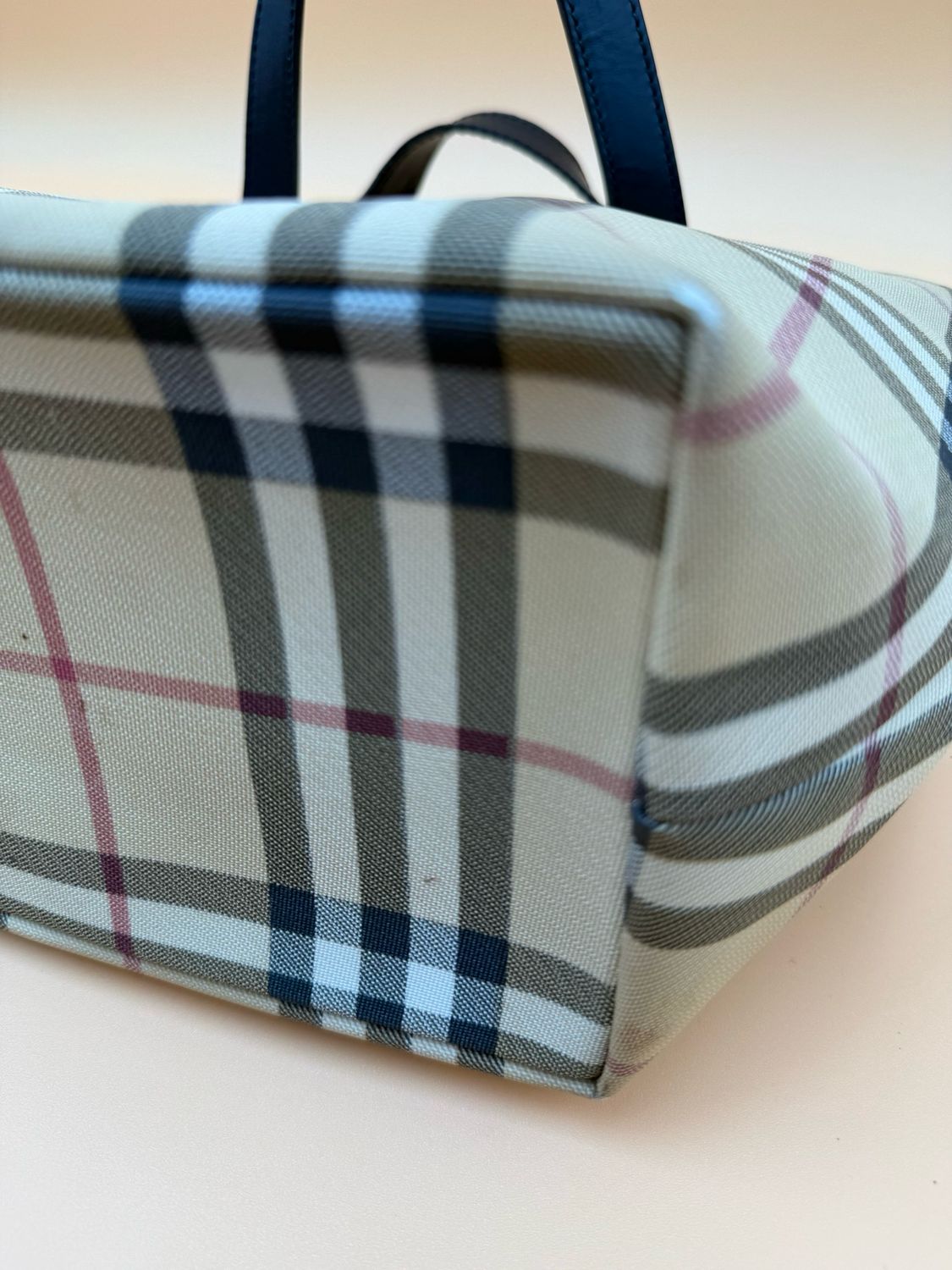 Burberry Nova Check Top Handle Coated Canvas 