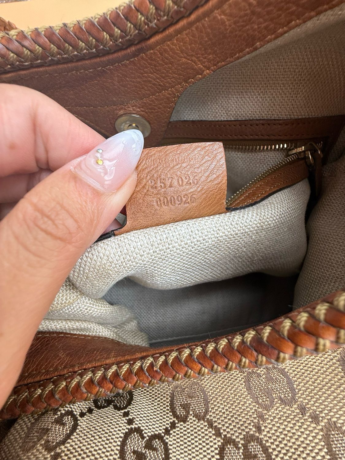 Gucci Monogram Canvas Marrakech Shoulder Bag