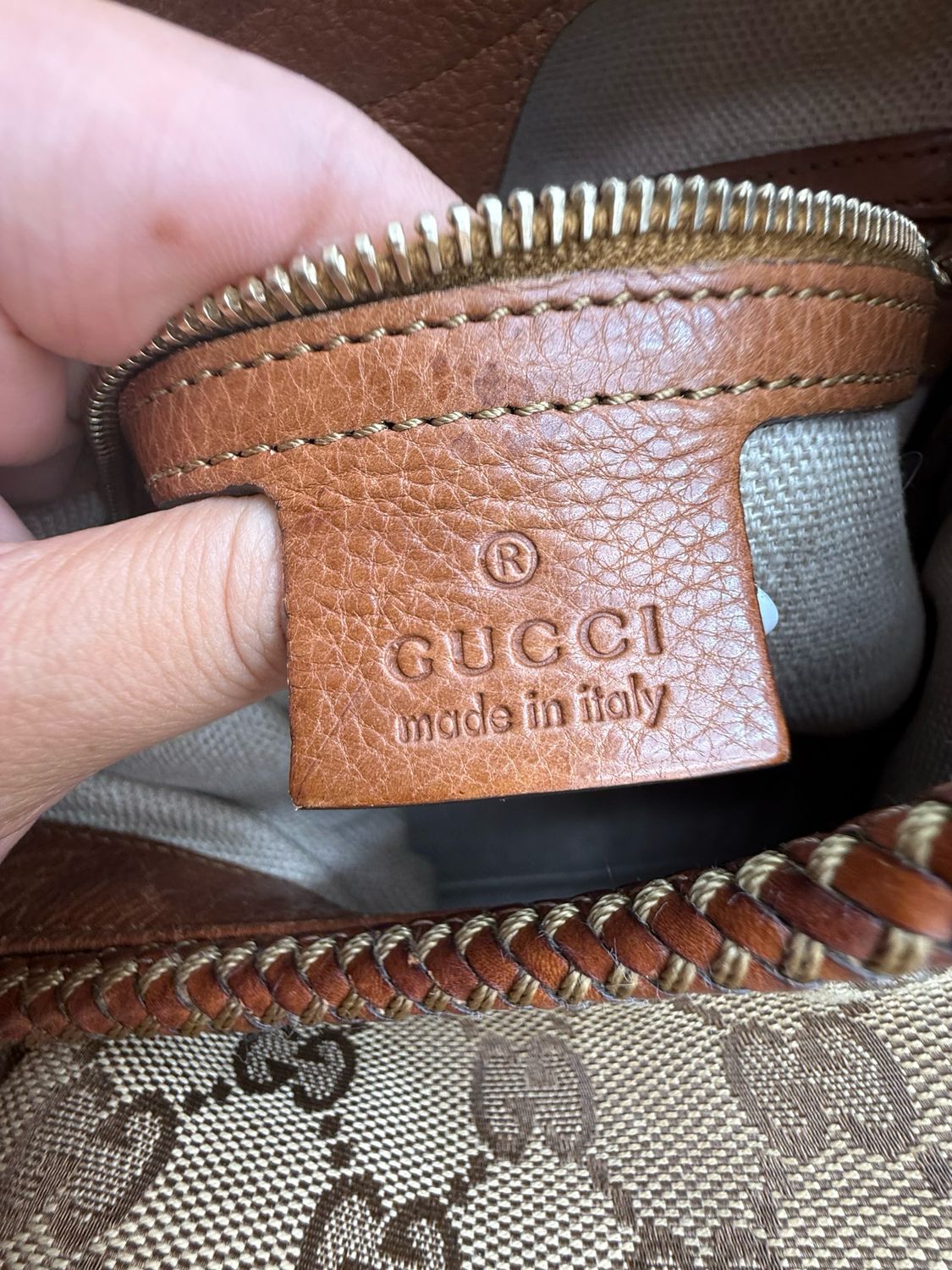 Gucci Monogram Canvas Marrakech Shoulder Bag