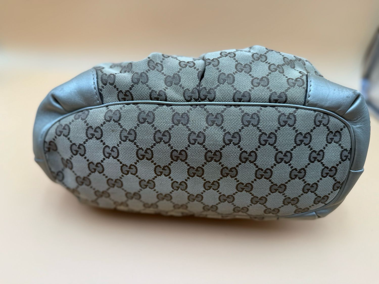 Gucci Monogram Canvas Sukey Tote Shoulder Medium Gold