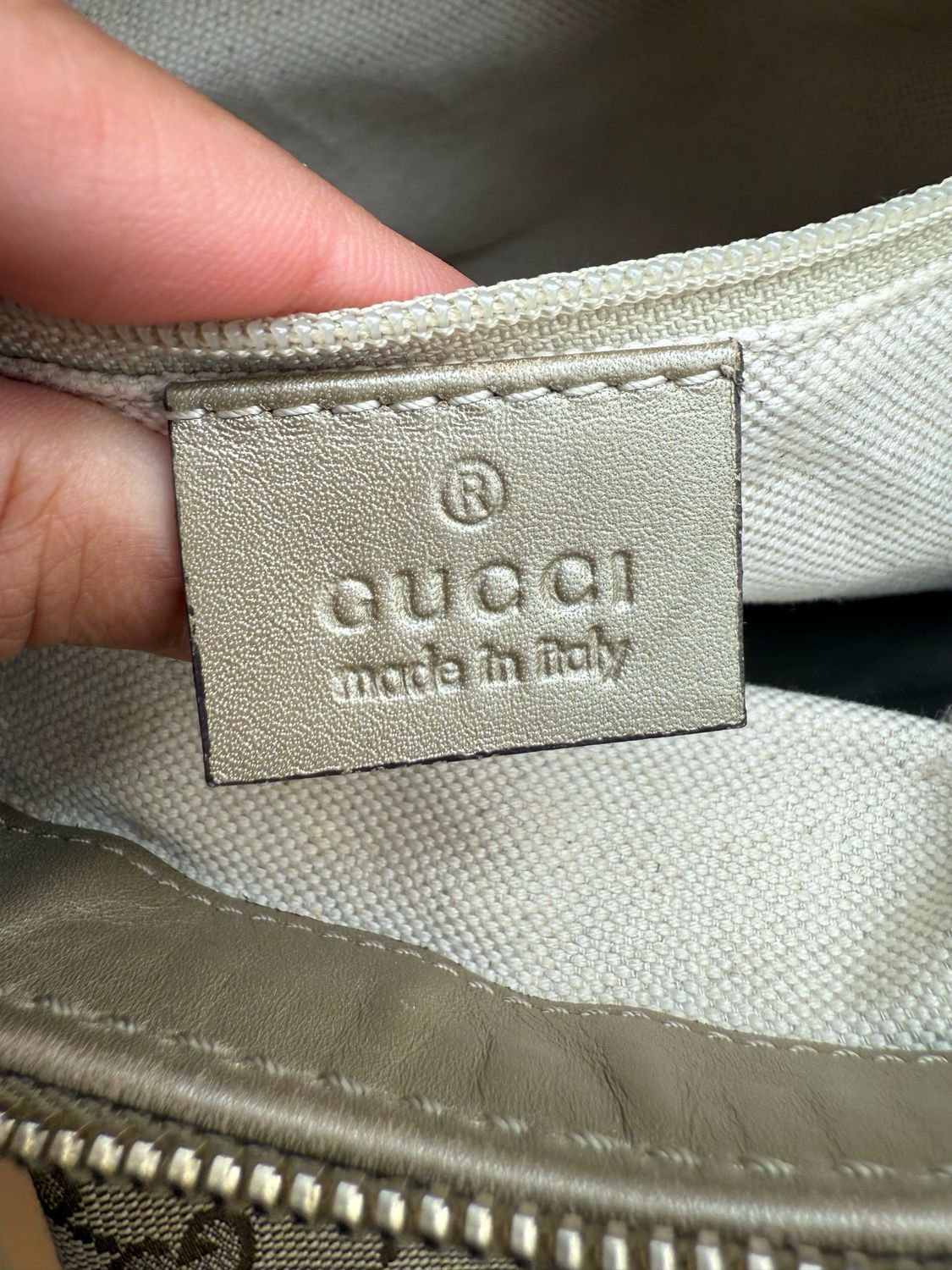 Gucci Monogram Canvas Sukey Tote Shoulder Medium Gold