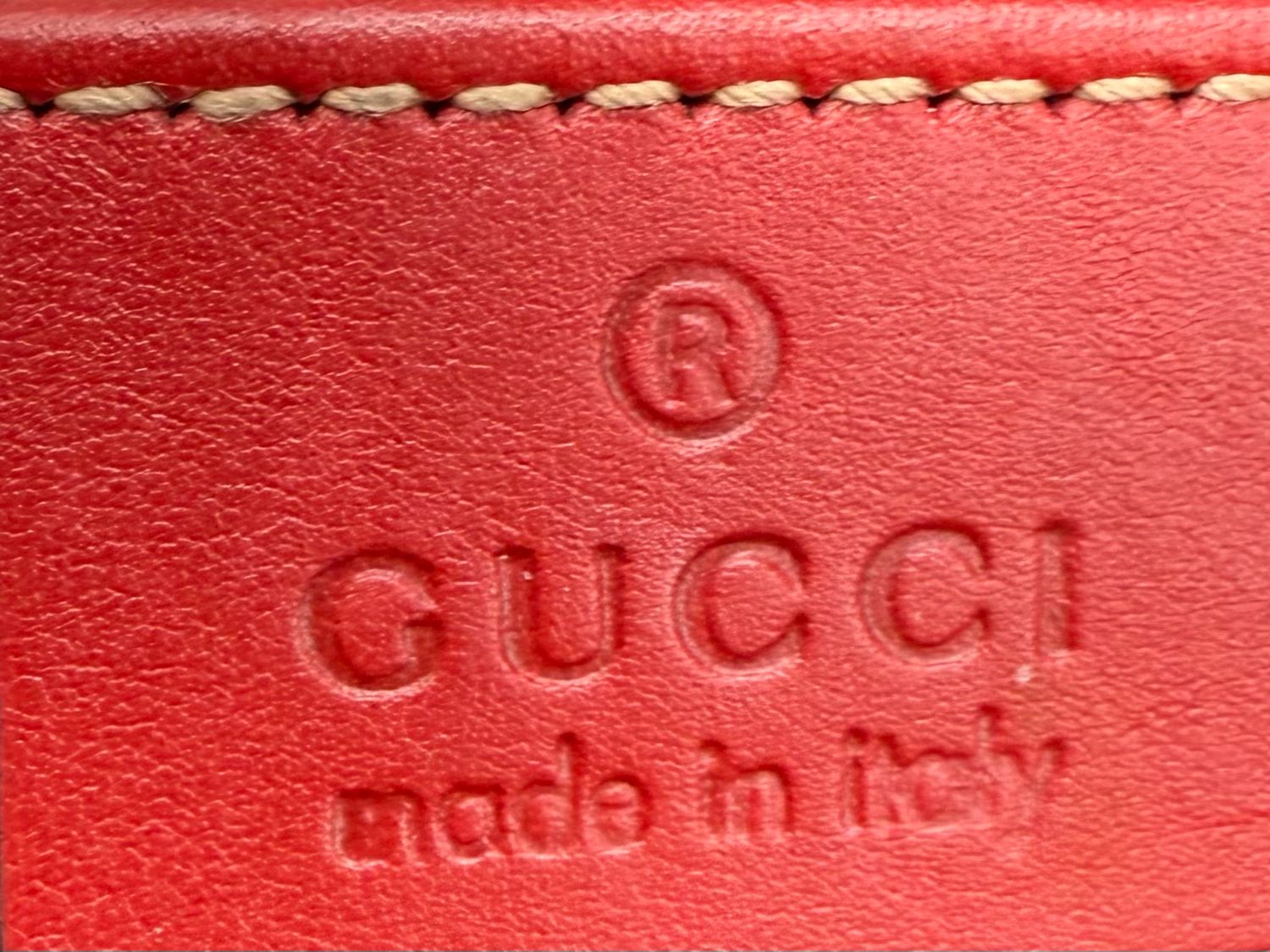 Gucci Chevron Calfskin Marmont Crossbody Small Messenger Hibiscus Red