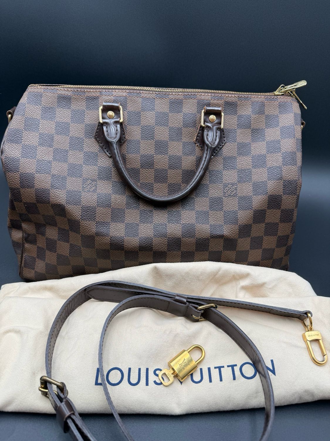 Louis Vuitton Damier Ebene Bandoulier 35 Crossbody Messenger