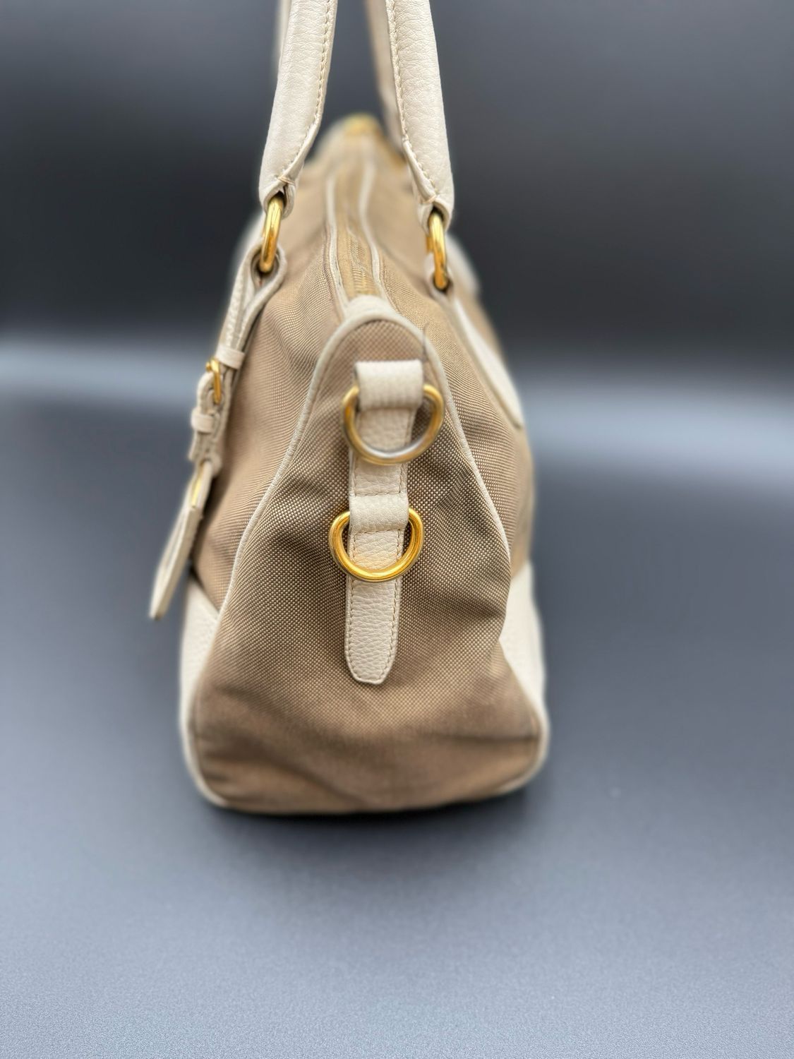 Prada Jacquard Canapa Canvas Tote Shoulder