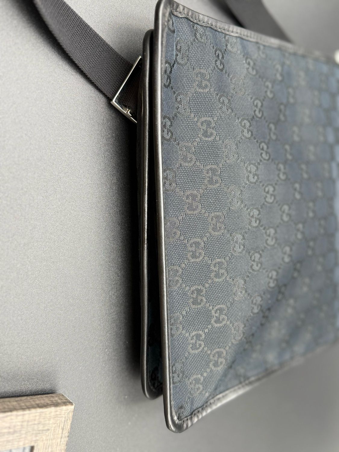 Gucci Monogram Canvas Messenger Double Pocket Crossbody