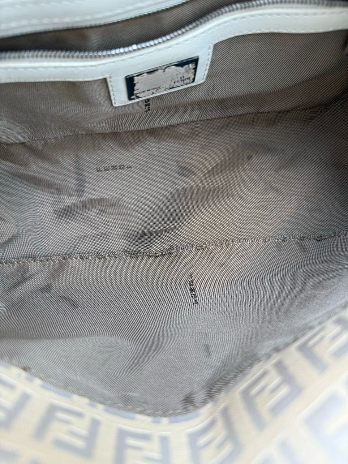 Fendi Zucca Baguette Double Flap Shoulder Hobo