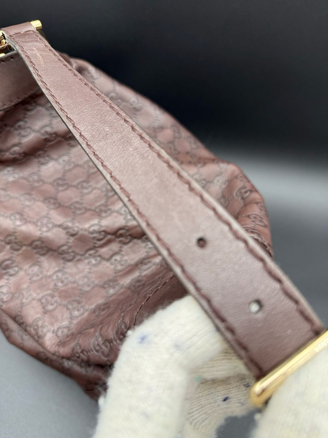 Gucci Charlotte Hobo Guccissima Leather Dark Brown