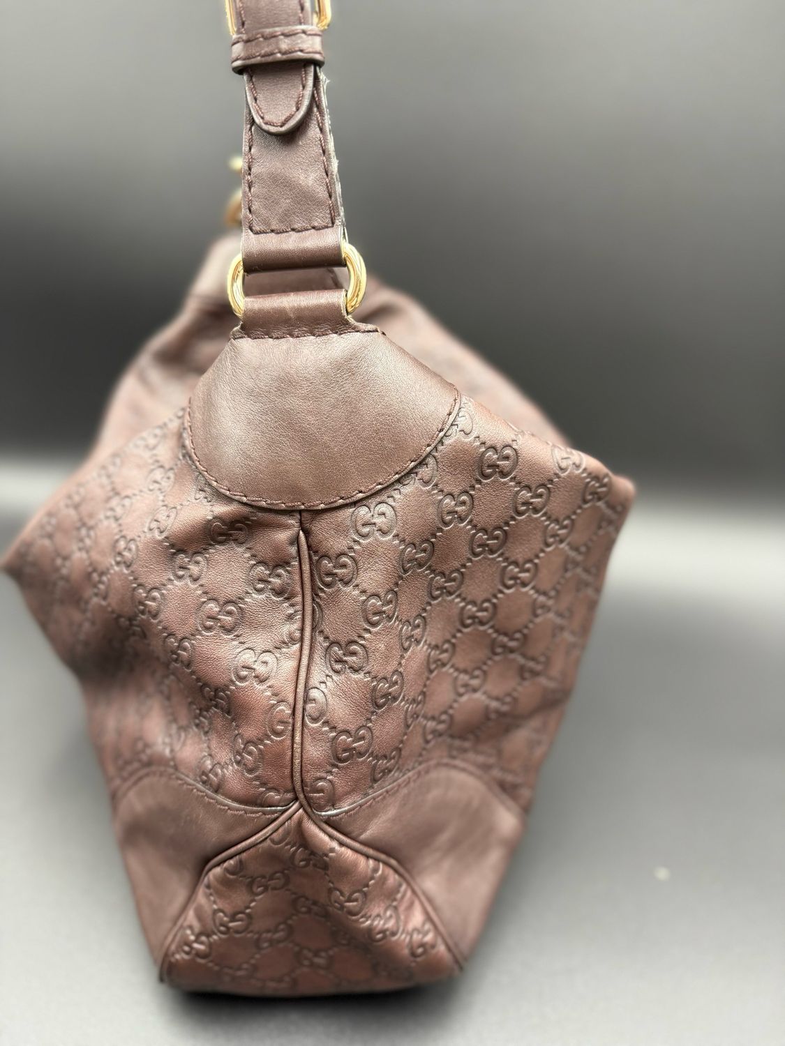 Gucci Charlotte Hobo Guccissima Leather Dark Brown