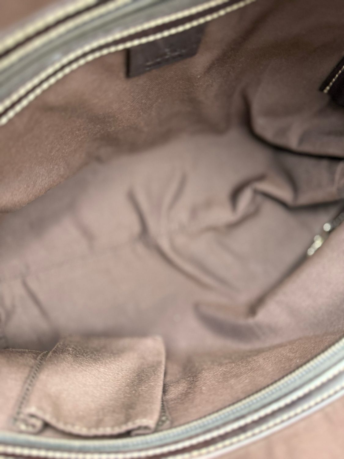 Gucci Monogram Canvas Punch Tote Zipper Shoulder Bag