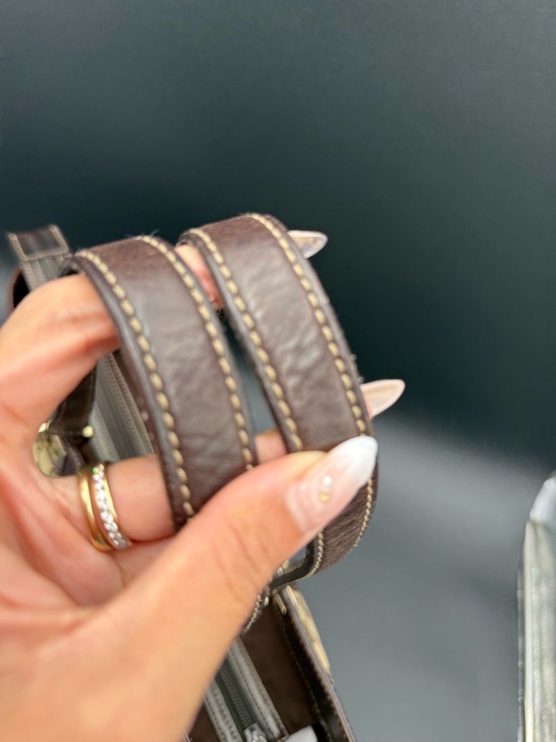 Gucci Monogram Canvas Punch Tote Zipper Shoulder Bag