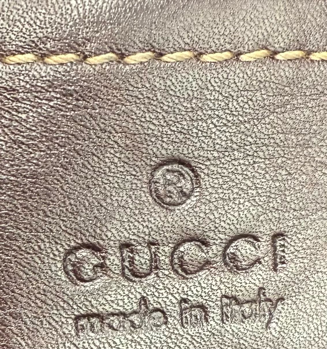 Gucci Monogram Canvas Punch Tote Zipper Shoulder Bag