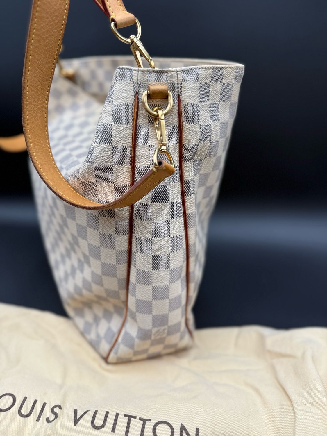 Louis Vuitton Damier Azur Soffi Sling Crossbody Messenger Hobo