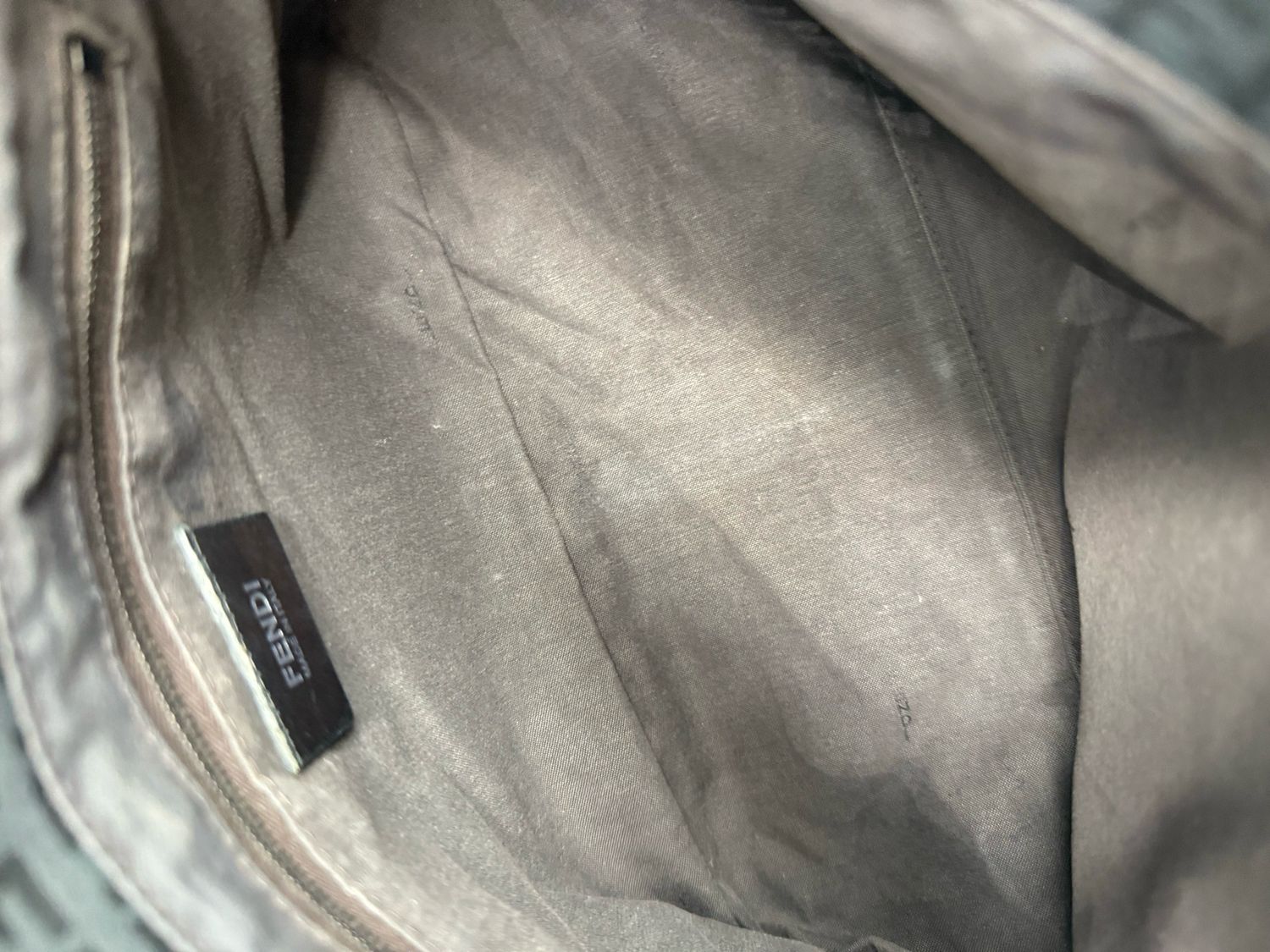 Fendi Zucca Mama Baguette Shoulder Hobo Black