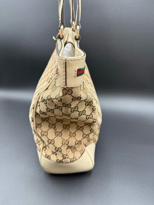 Gucci Mayfair Canvas Vertical Web Tote Tall Shoulder Bag 