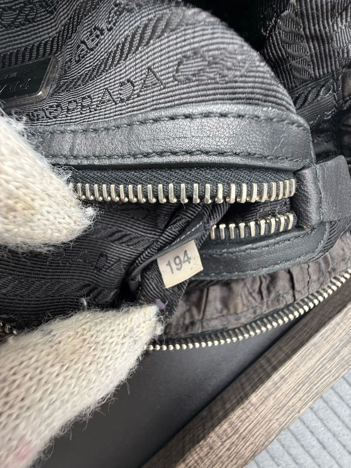 Prada Ruched Wrinkled Small Shoulder Tote Zipper Long Strap