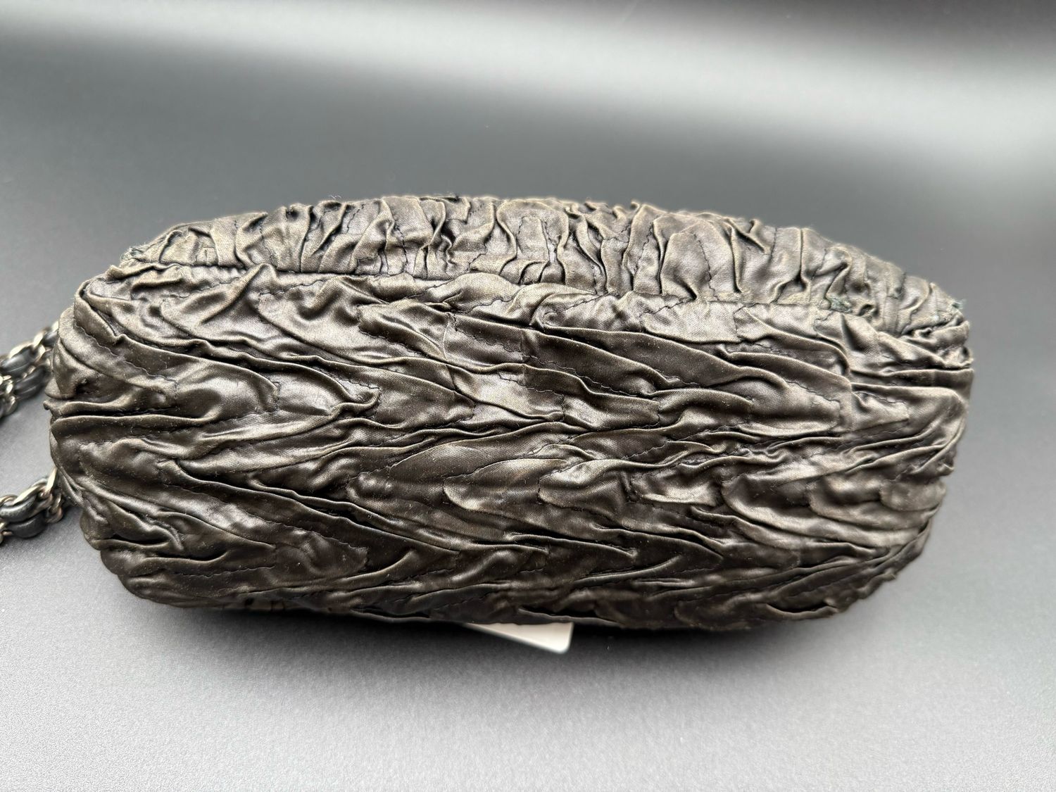 Prada Ruched Wrinkled Small Shoulder Tote Zipper Long Strap