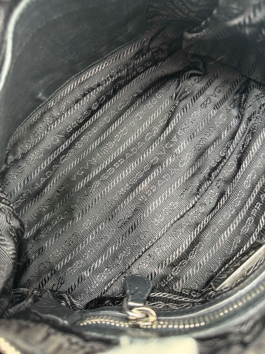 Prada Ruched Wrinkled Small Shoulder Tote Zipper Long Strap