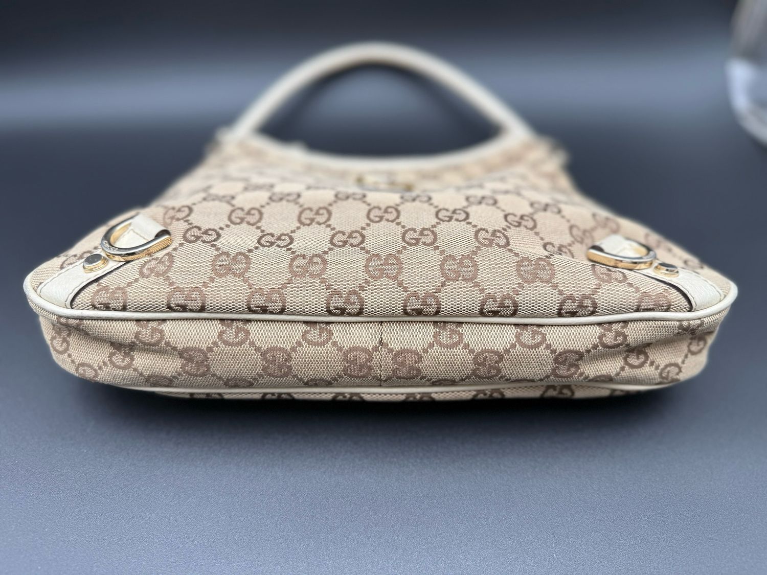 Gucci Monogram Canvas Abbey Hobo Shoulder Bag