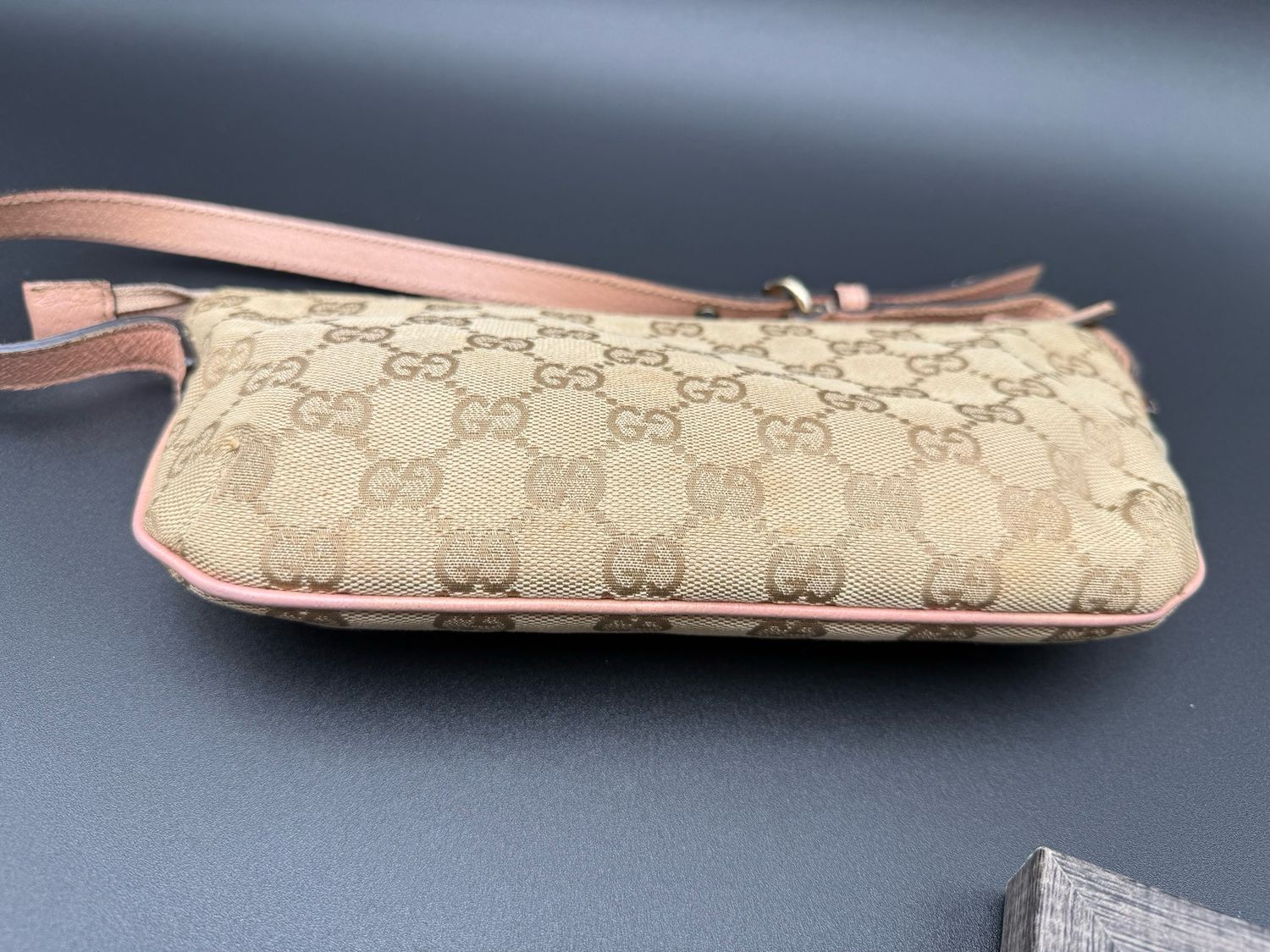 Gucci Monogram Canvas Pretty Boat Pochette Shoulder Pink