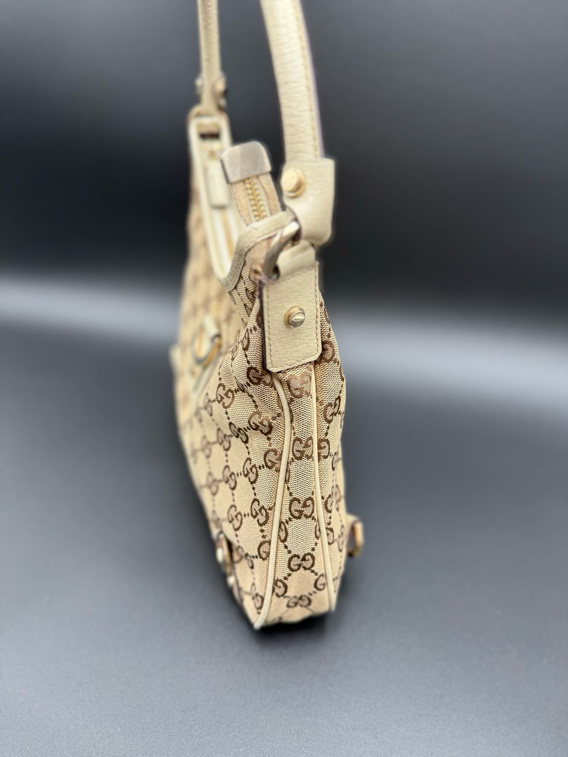 Gucci Monogram Canvas Abbey Hobo Shoulder Bag