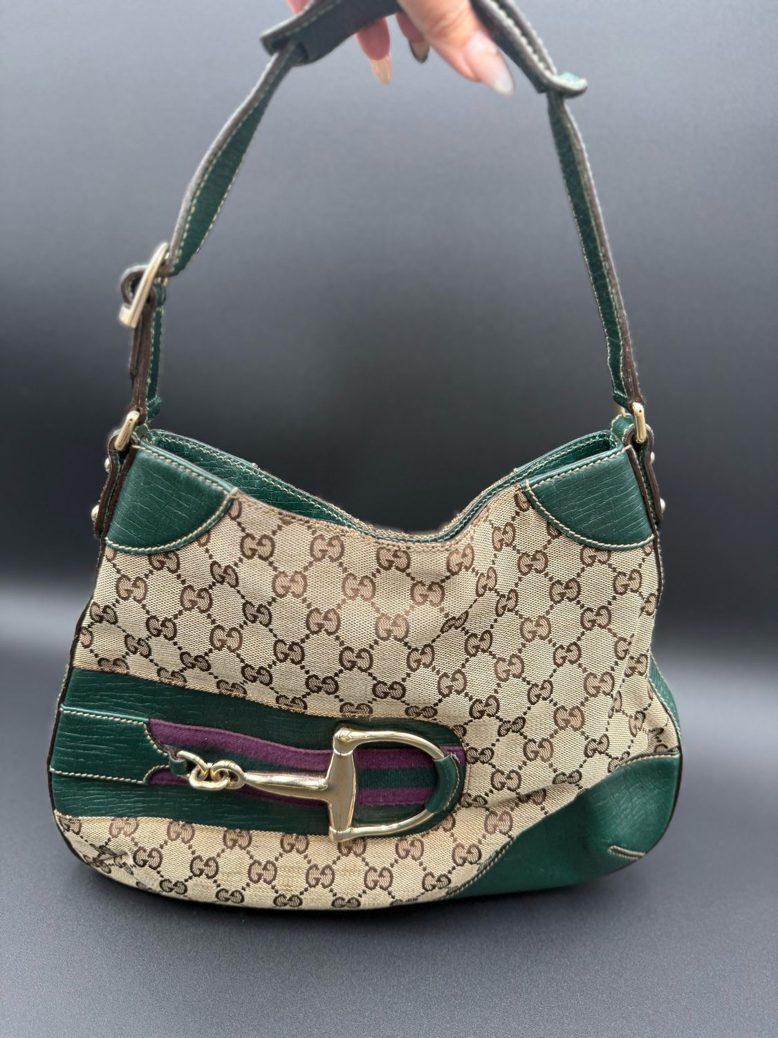 Gucci Hasler Hobo Web Tote Shoulder