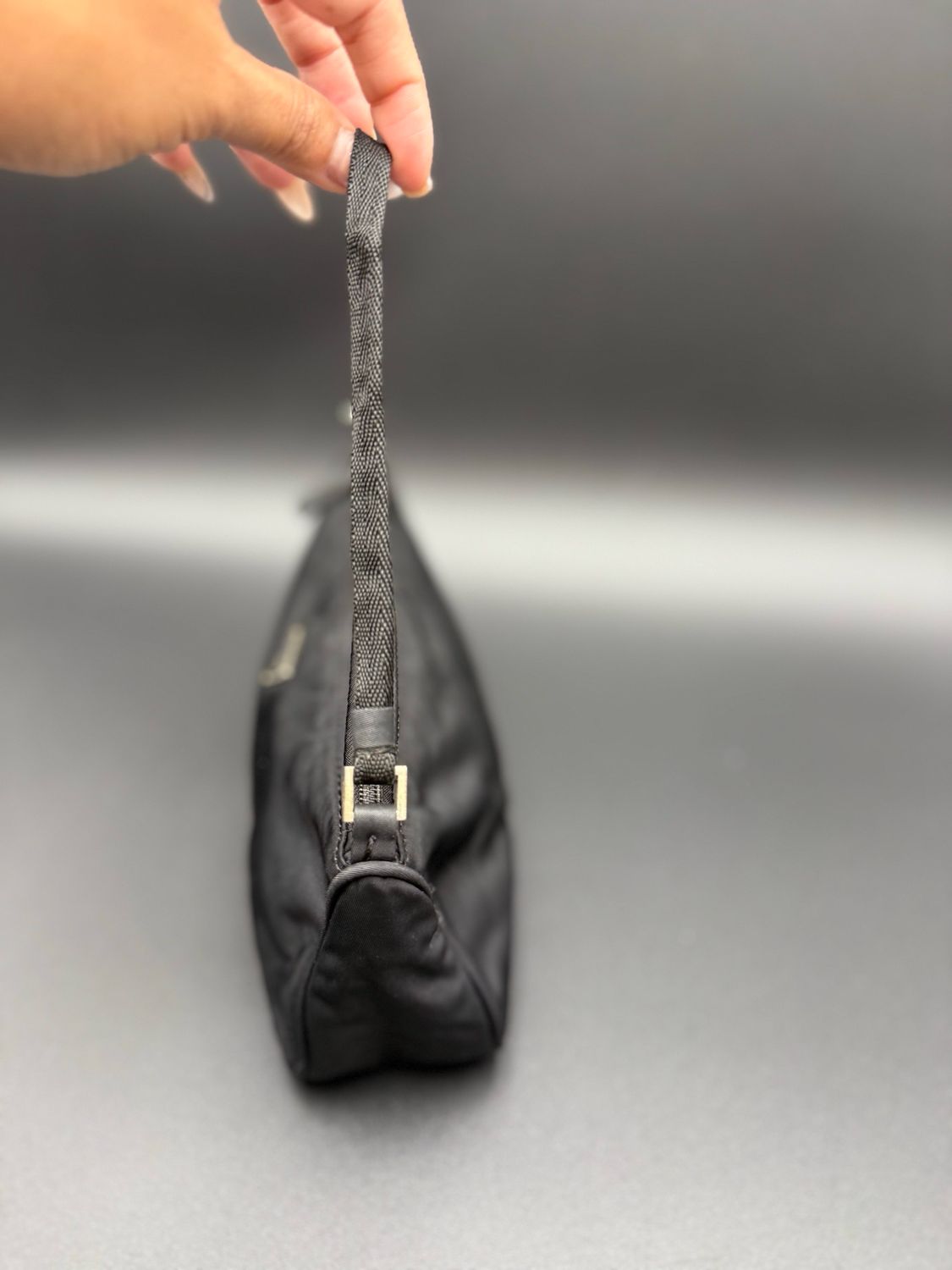 Prada Pochette Black Nylon Tessuto Shoulder