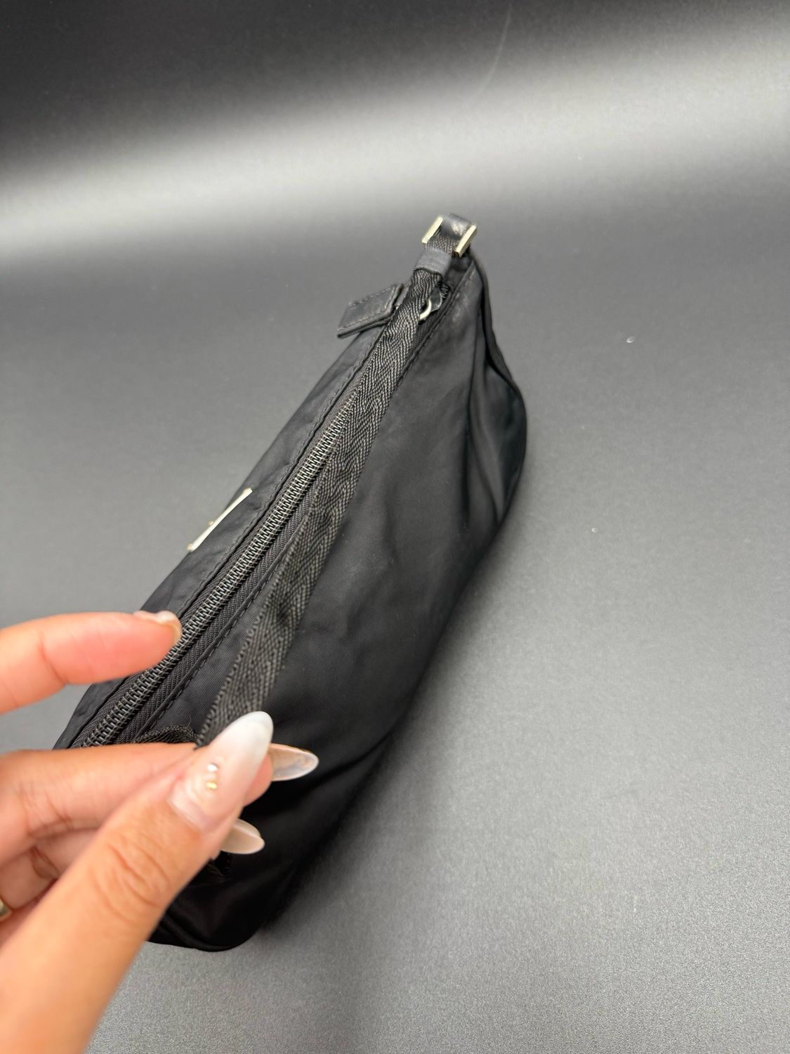 Prada Pochette Black Nylon Tessuto Shoulder