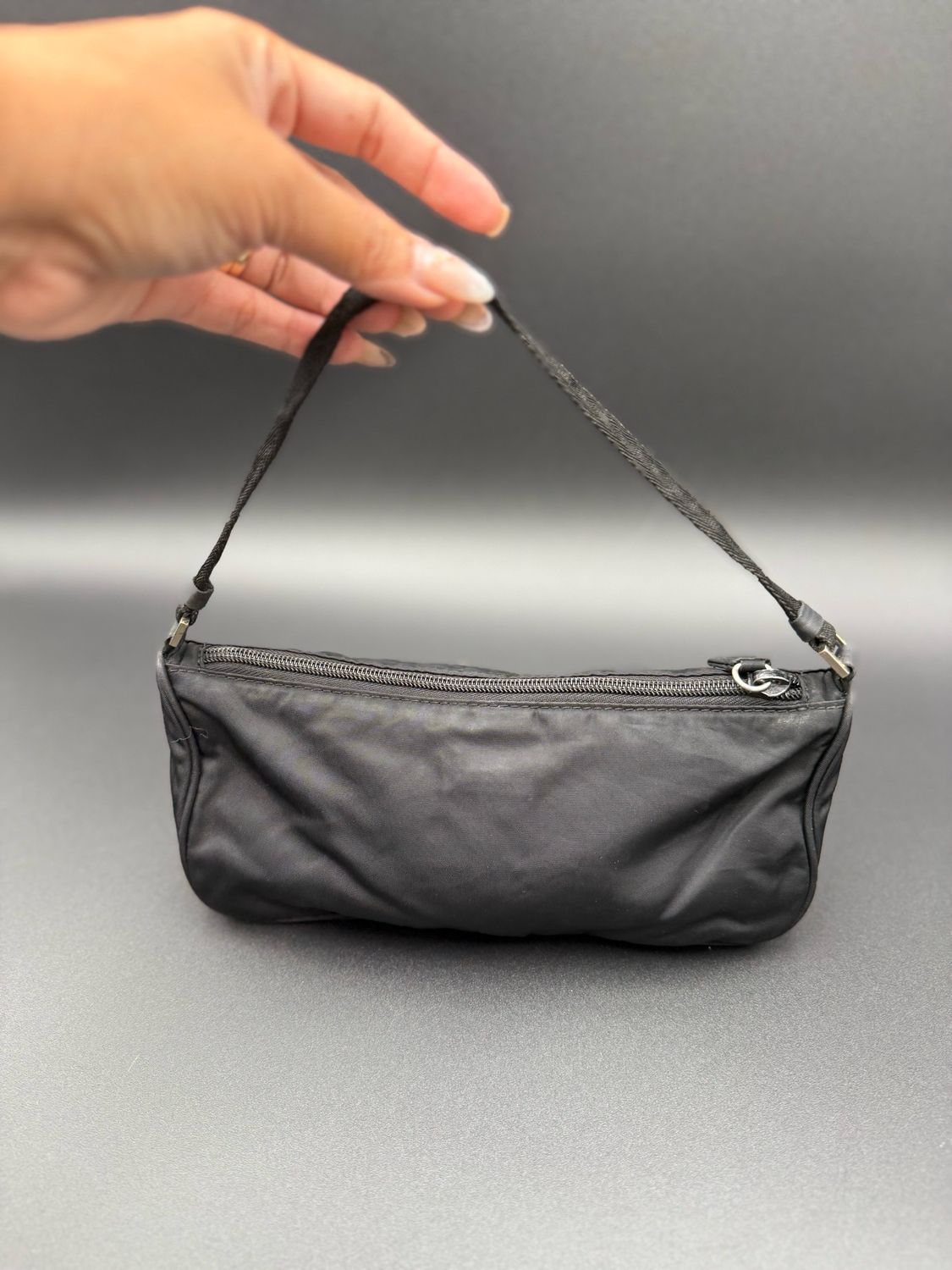 Prada Pochette Black Nylon Tessuto Shoulder