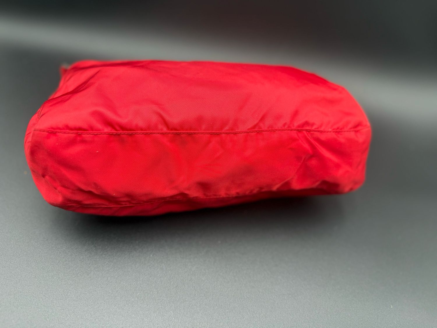 Prada Nylon Tessuto Front Zipper Messenger Tote Crossbody Red